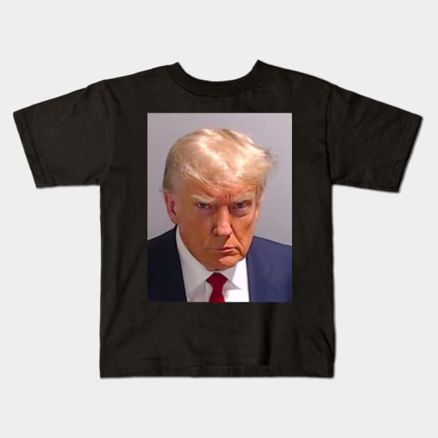 Donald Trump Mug Shot Official 2023 Kids T-Shirt by blueduckstuff